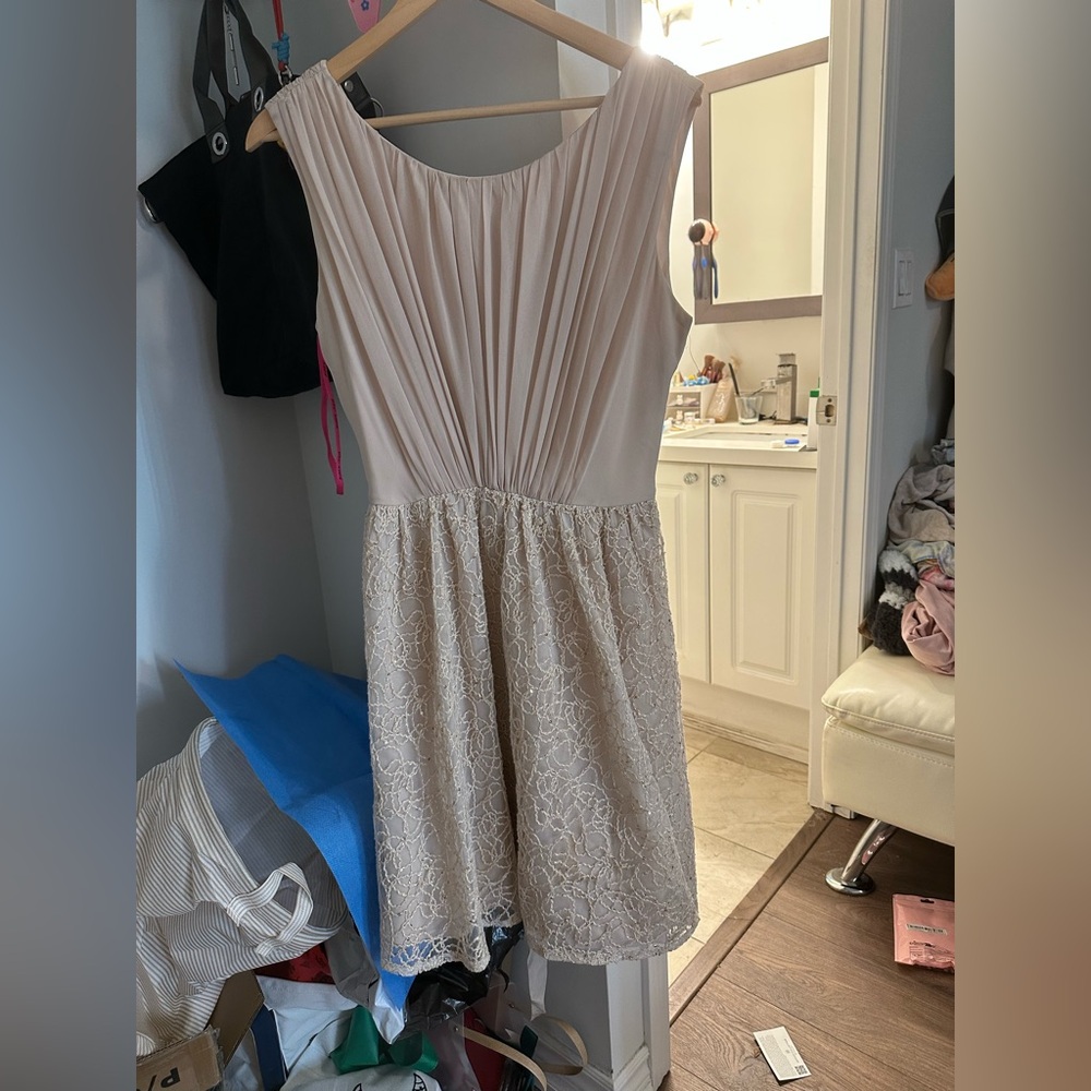 Betsey Johnson Blush and Cream Lace Dress